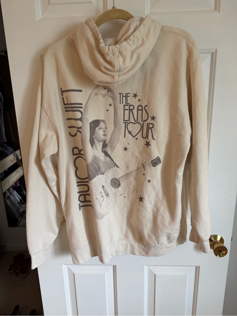 Taylor Swift The Eras Tour 2023 Beige Logo Hoodie L Official Merch Pullover - Picture 6 of 6